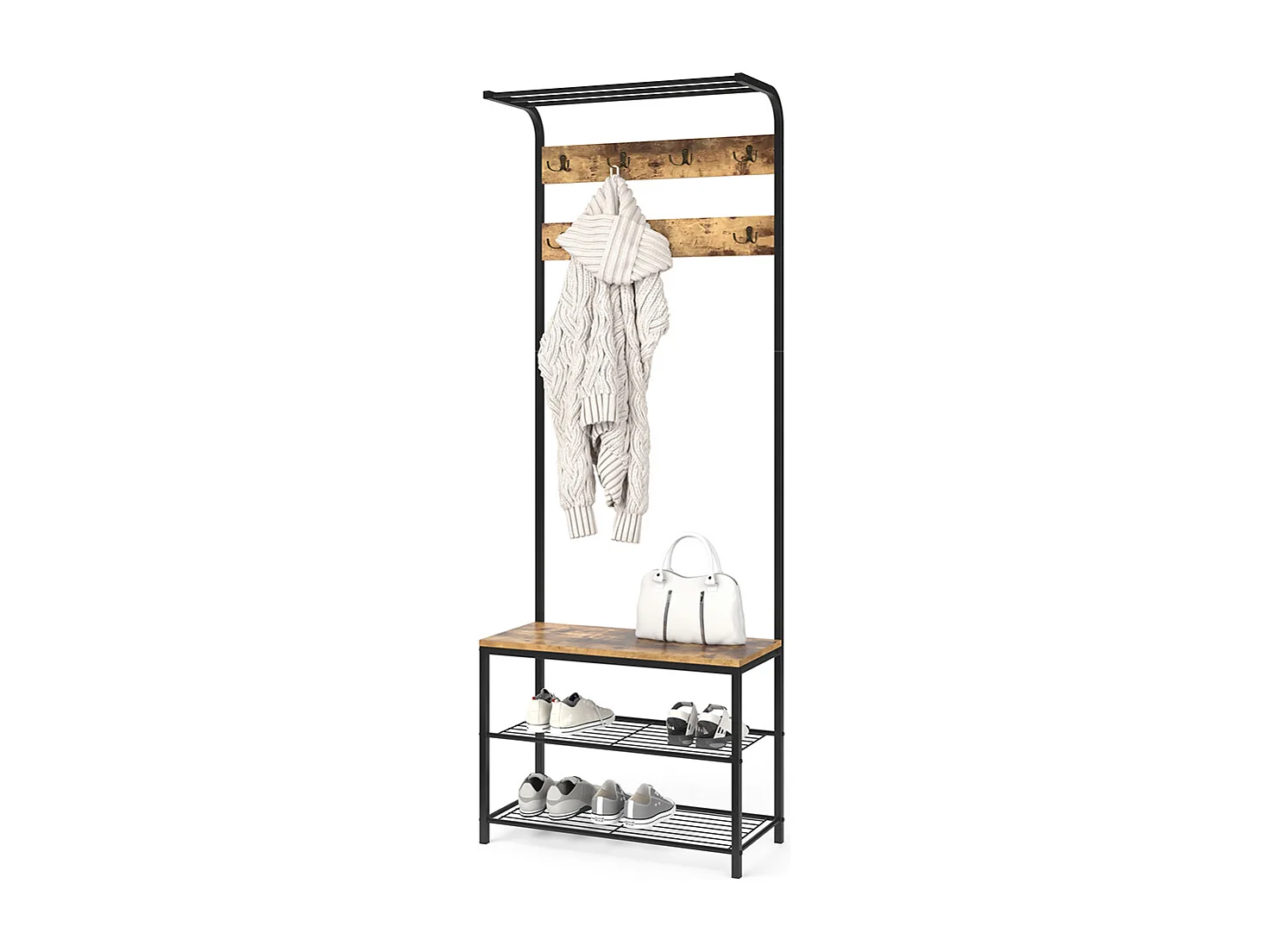 Perchero madera antigua 70x30x190 fyrk