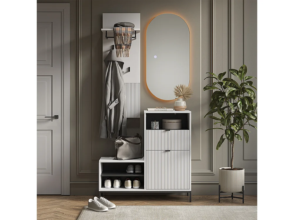 Wall coat rack white 43x27x120 eliza