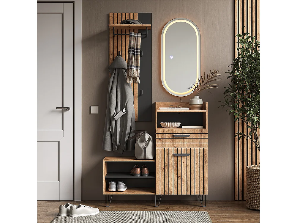 Armadio da ingresso quercia wotan 100x38x100 amber