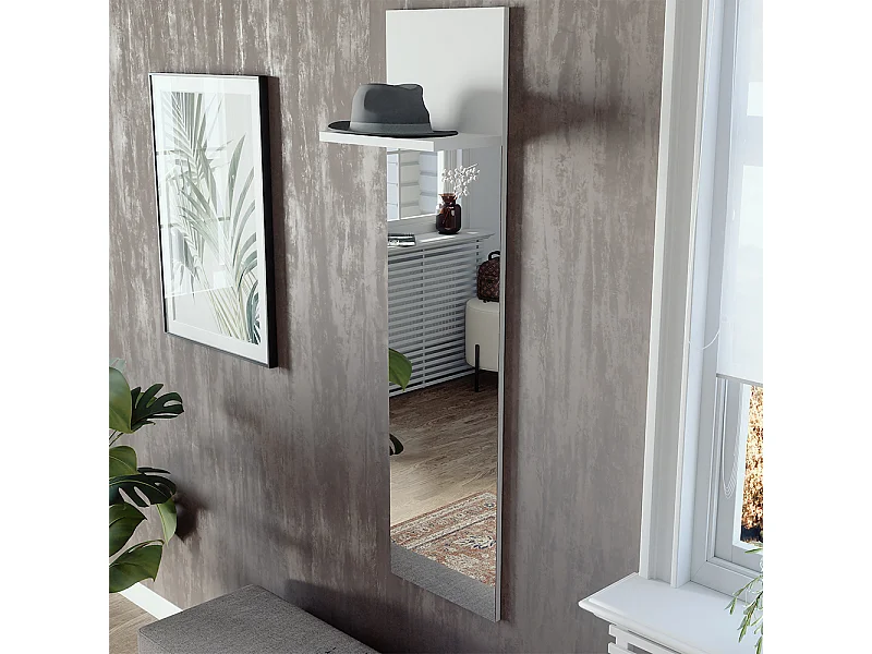 Portemanteau mural blanc 36x21.6x135 siri