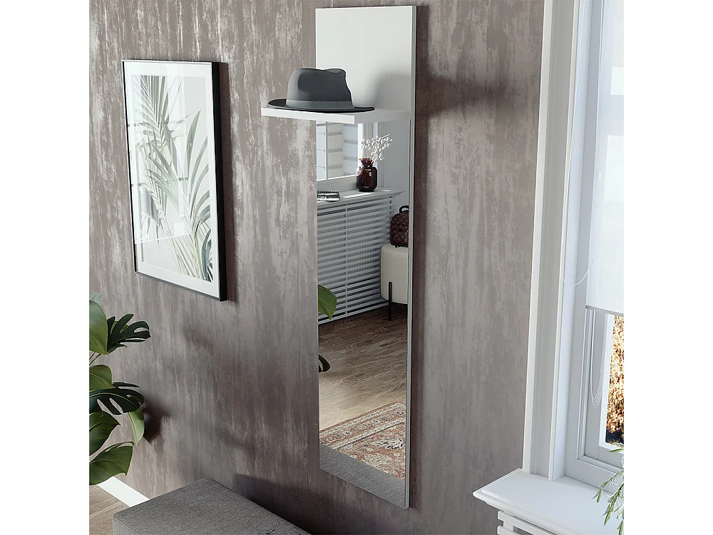 Portemanteau mural blanc 36x21.6x135 siri