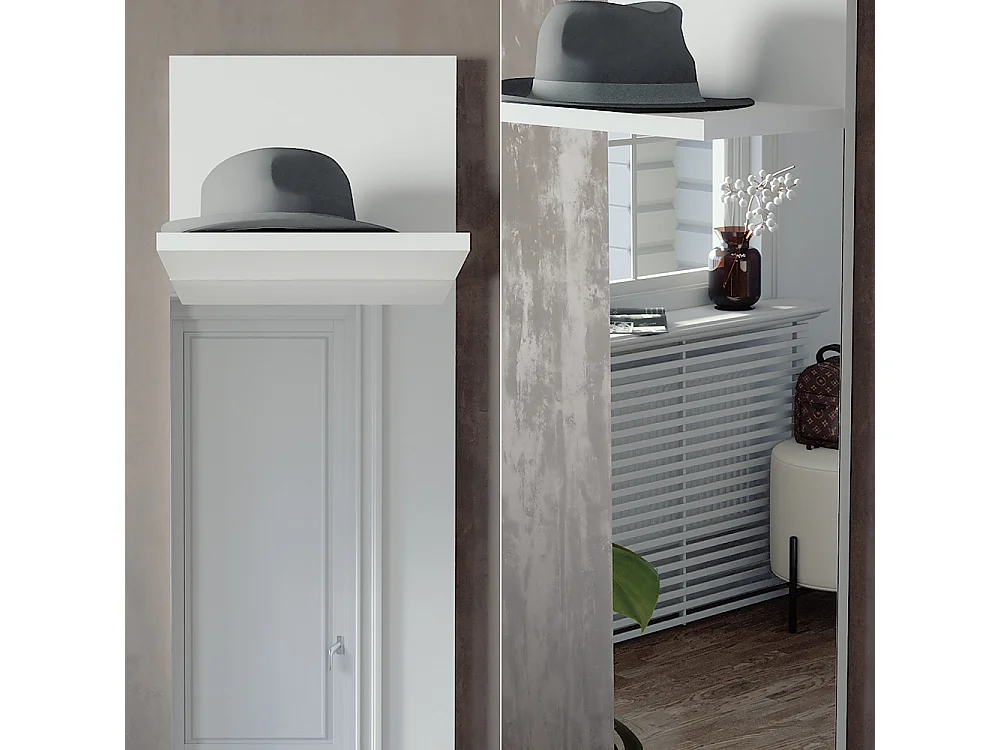 Portemanteau mural blanc 36x21.6x135 siri