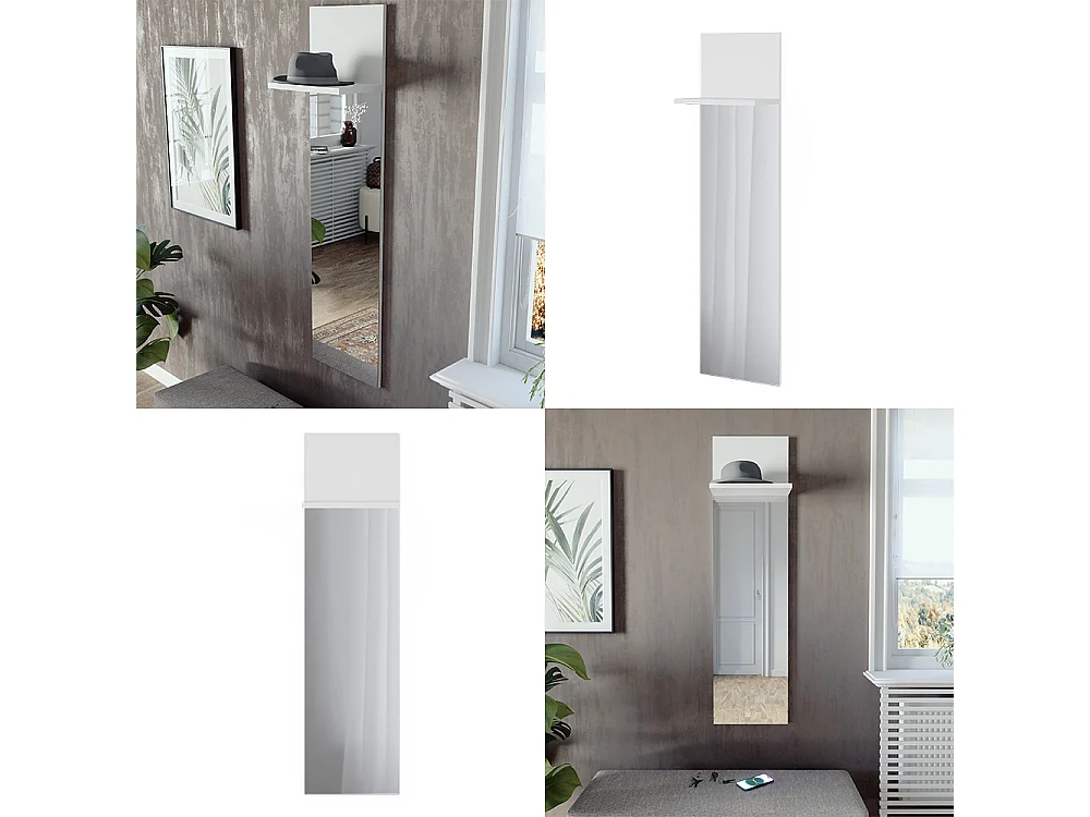 Vægknagerække hvid 36x21.6x135 siri