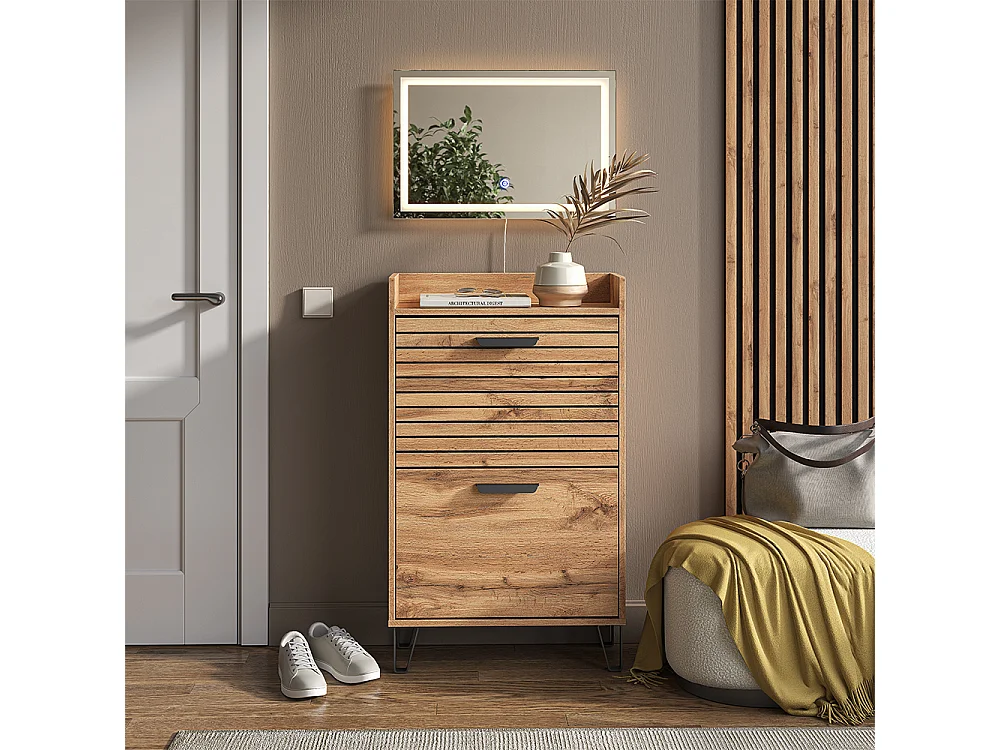 Vestiaire chêne wotan 59.8x25x100 amber