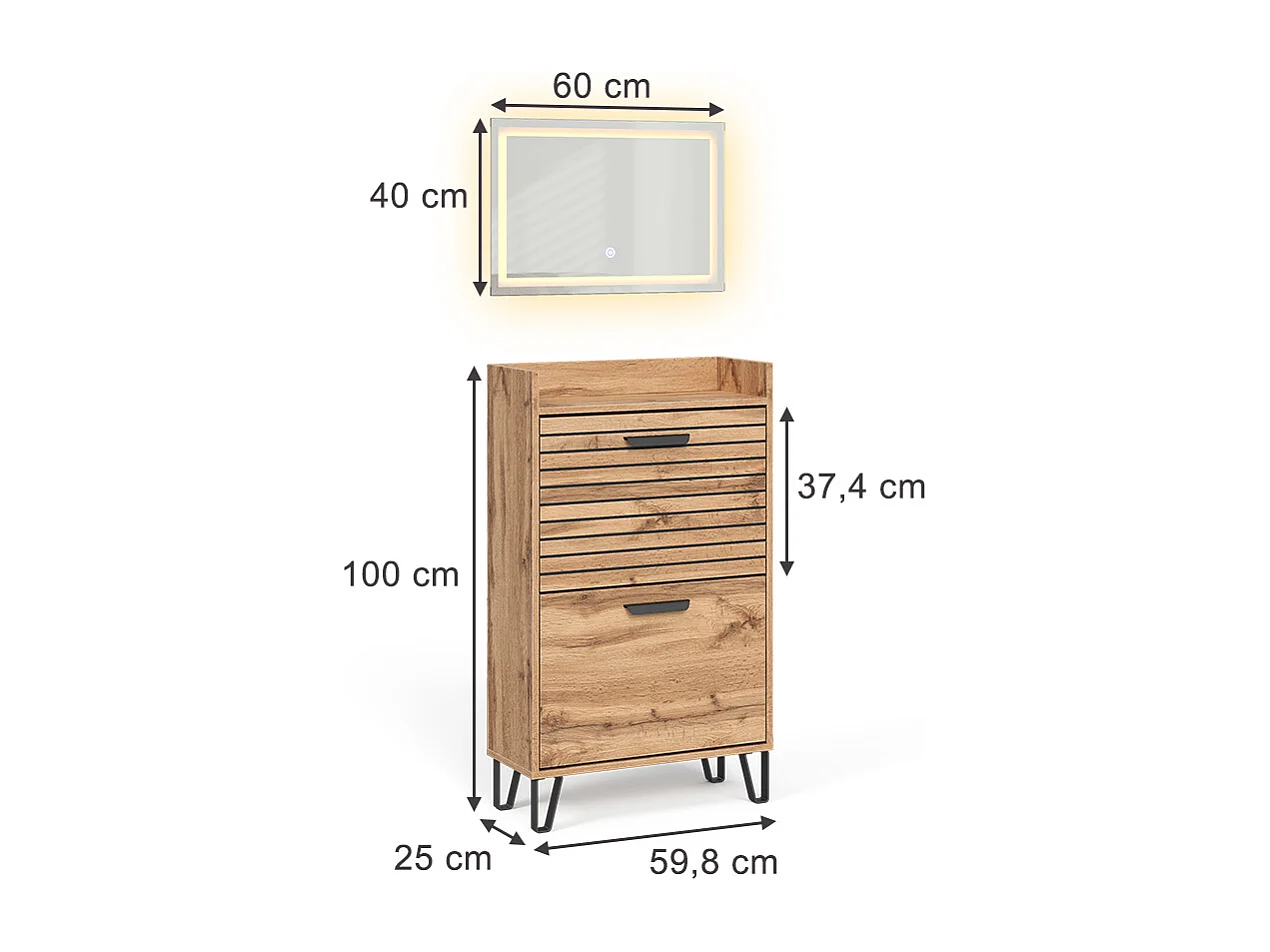 Wardrobe oak wotan 59.8x25x100 amber