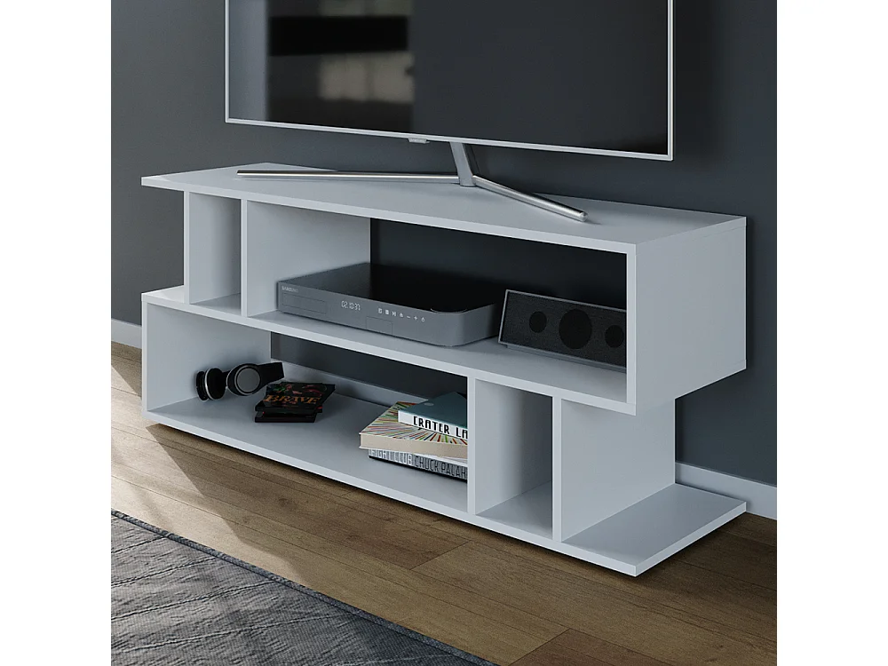 Meuble tv blanc 120x35x50.6 karel