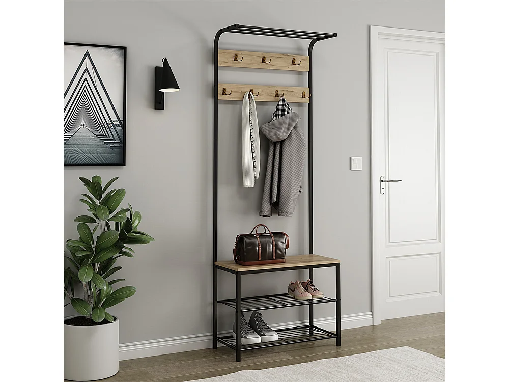 Perchero de pared roble 70x30x190 fyrk