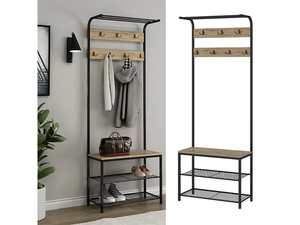 Perchero de pared roble 70x30x190 fyrk