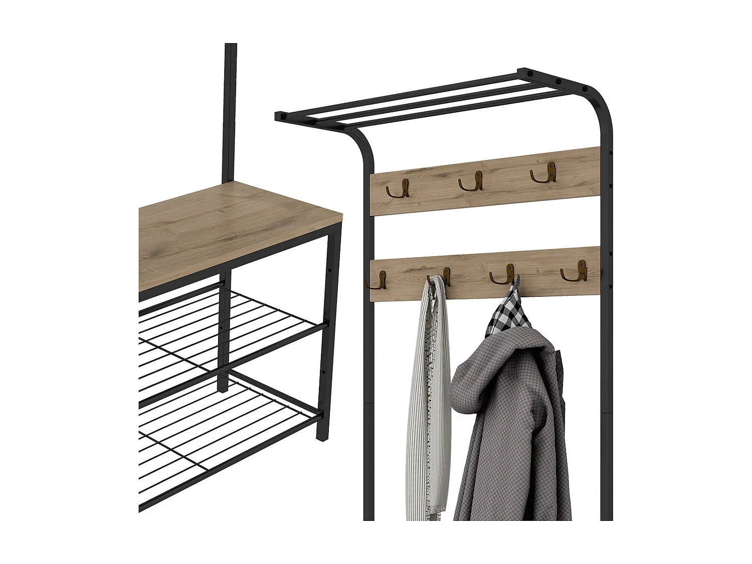 Perchero de pared roble 70x30x190 fyrk