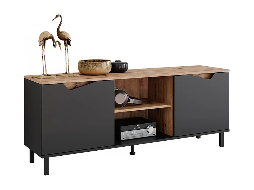 Meuble TV anthracite/artisan 150x38x60 marelle