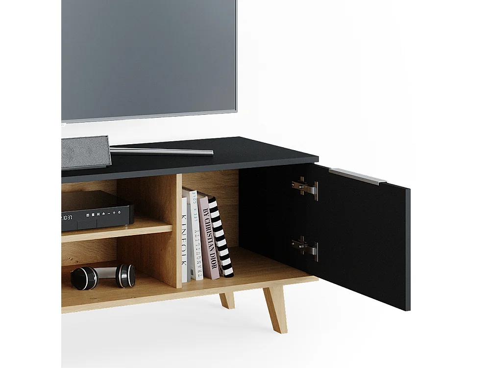 Meuble tv anthracite 138x40x49 nautica