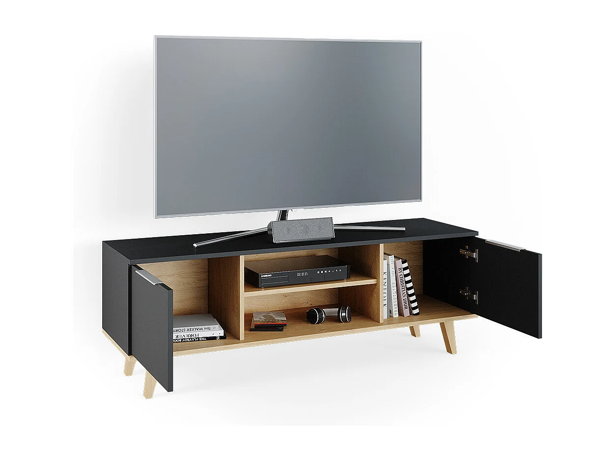 Meuble tv anthracite 138x40x49 nautica