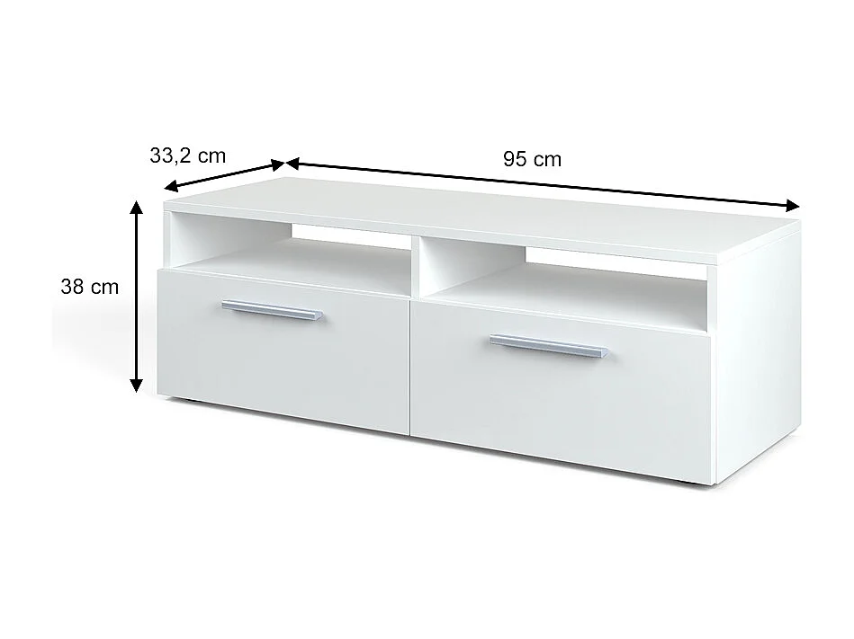 Meuble tv blanc 190x33.2x38 diego