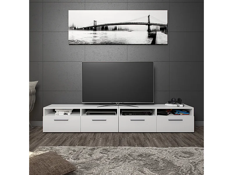 Meuble tv blanc 190x33.2x38 diego