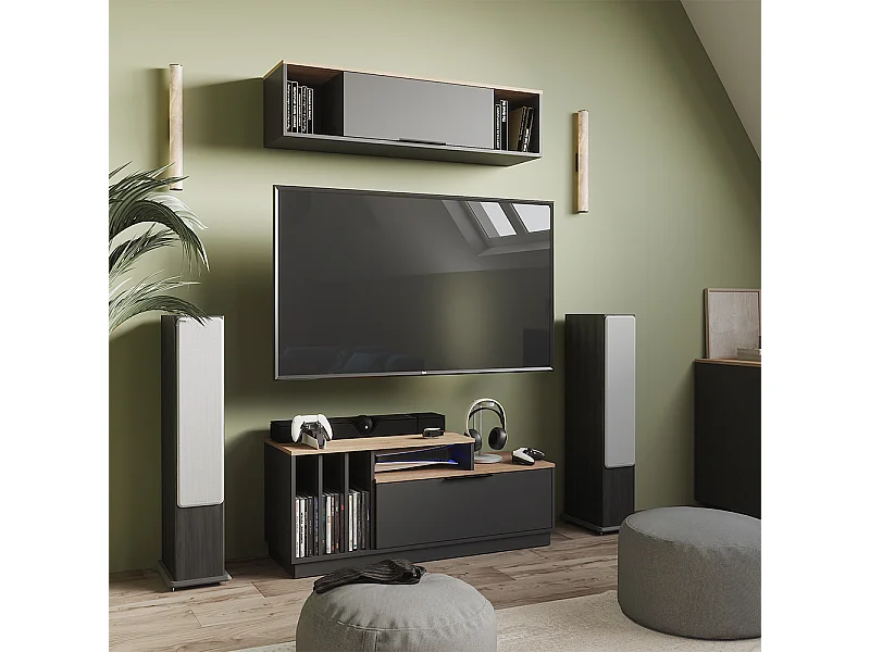 Lowboard anthrazit/sonoma 120x40x49.9 betti