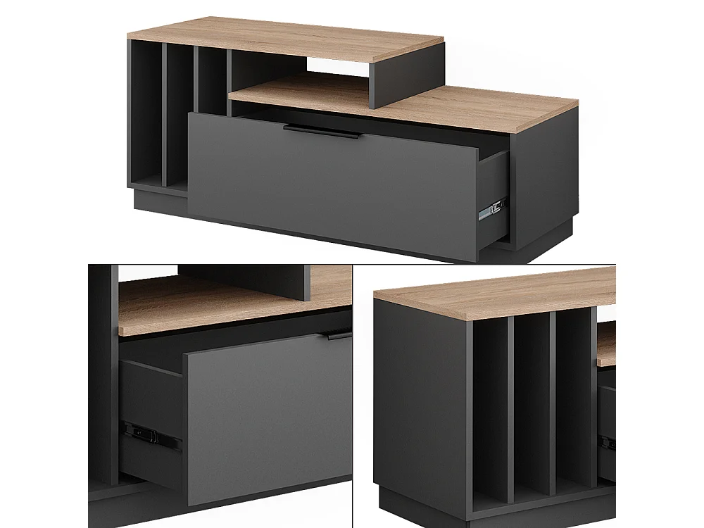 Lowboard anthrazit/sonoma 120x40x49.9 betti