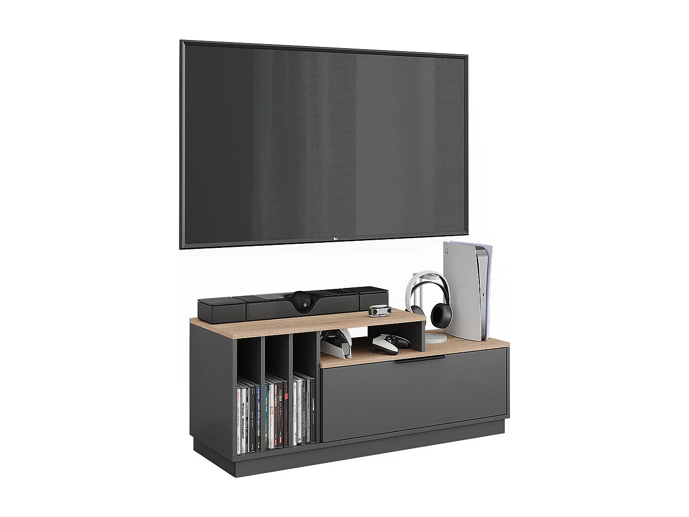 Buffet bas anthracite/sonoma 120x40x49.9 betti