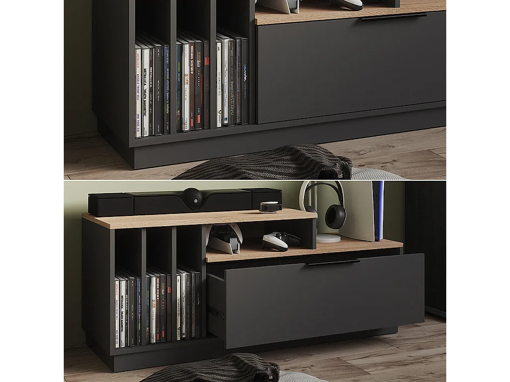 Buffet bas anthracite/sonoma 120x40x49.9 betti