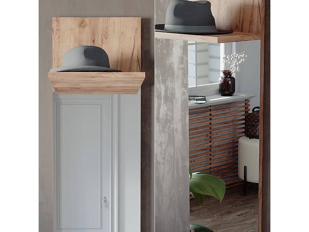 Wandgarderobe goldkraft eiche 36x21.6x135 siri