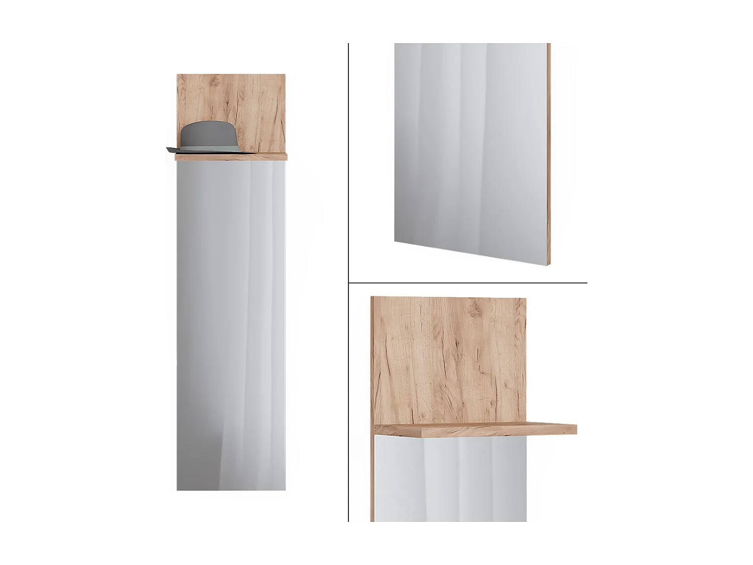 Wandgarderobe goldkraft eiche 36x21.6x135 siri