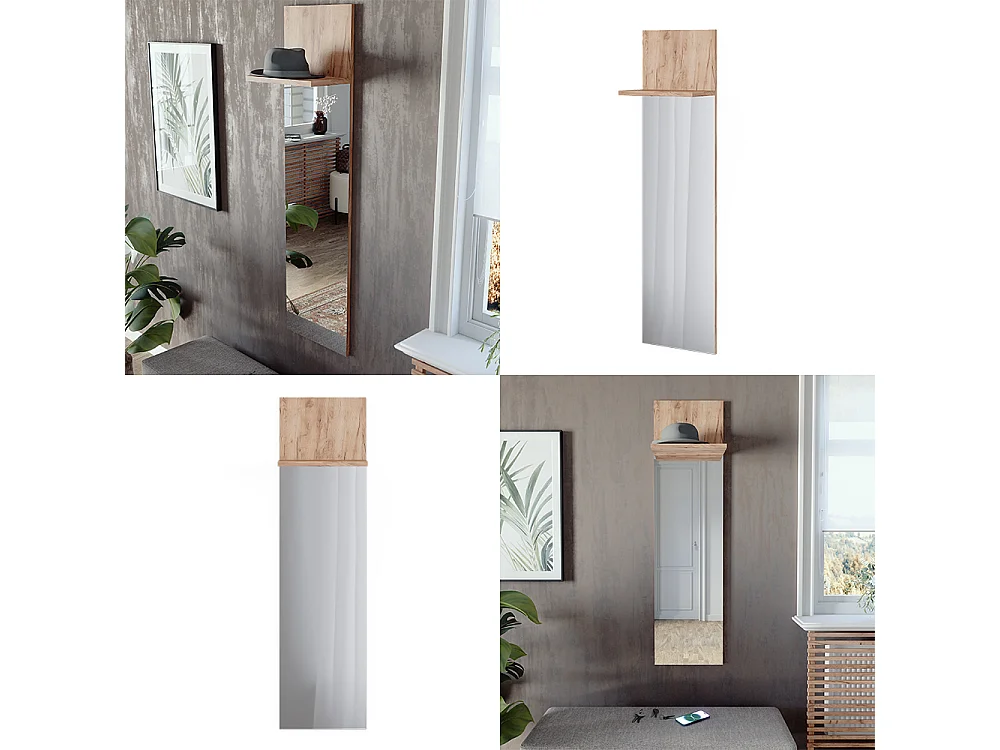 Wandgarderobe goldkraft eiche 36x21.6x135 siri