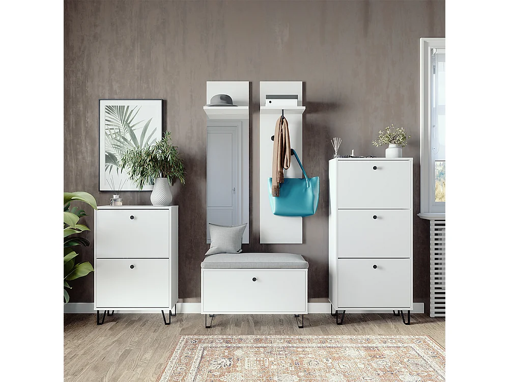 Set di armadi bianco 36x21.6x135 siri