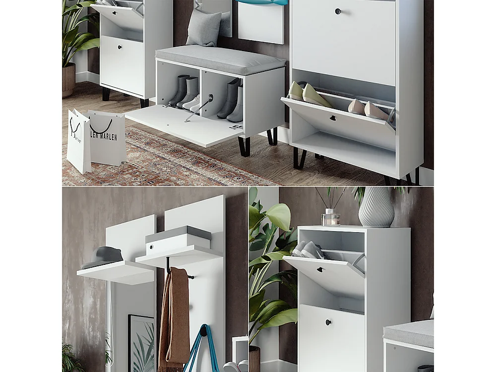 Ensemble de vestiaires  blanc 36x21.6x135 siri