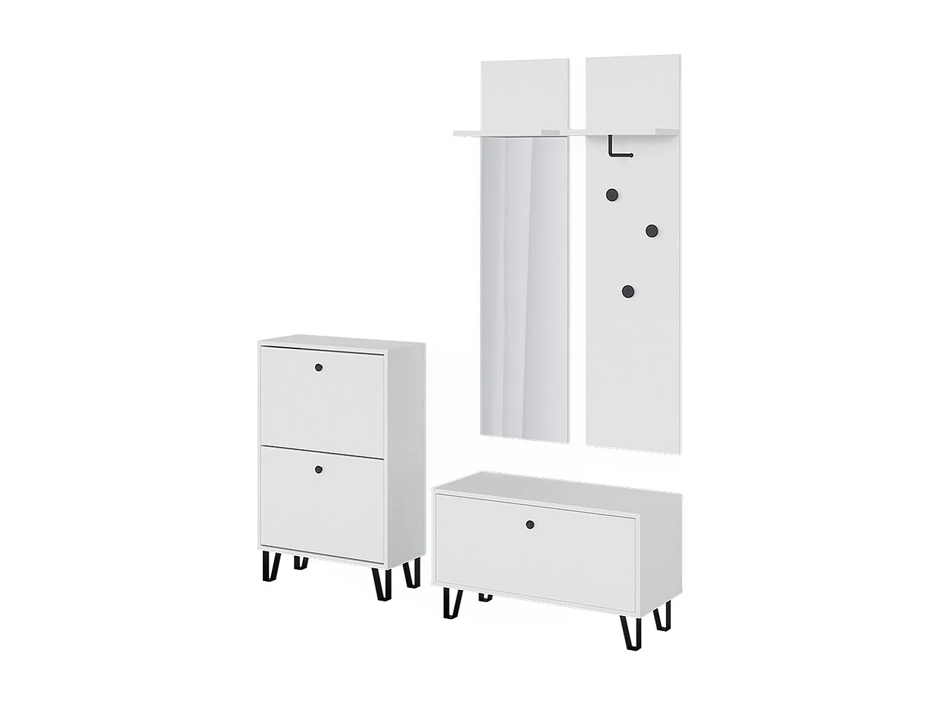 Set guardaroba  bianco 36x21.6x135 siri