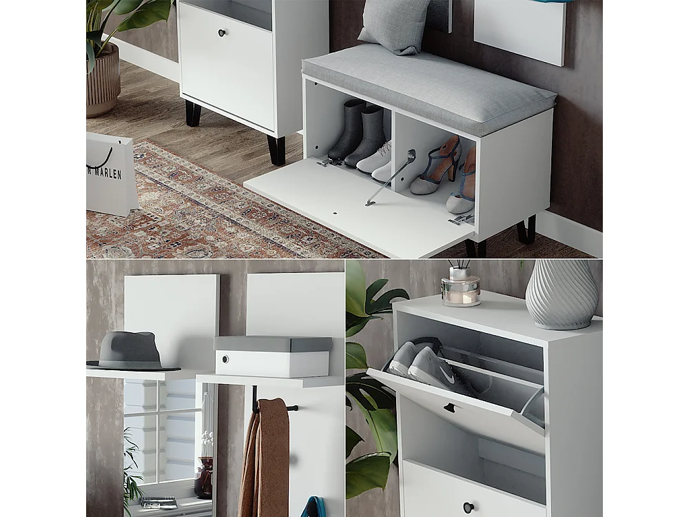 Set guardaroba  bianco 36x21.6x135 siri