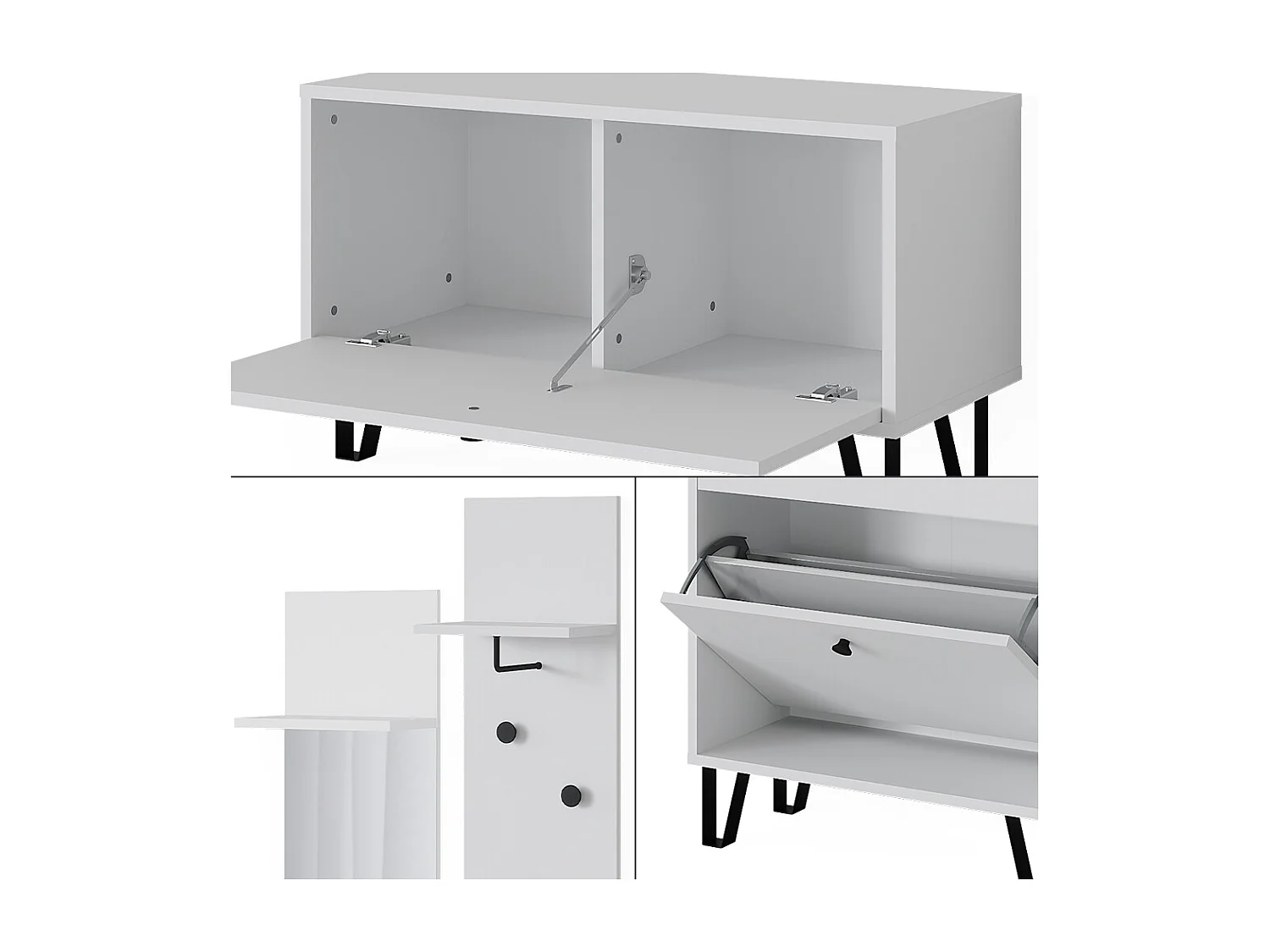 Set guardaroba  bianco 36x21.6x135 siri