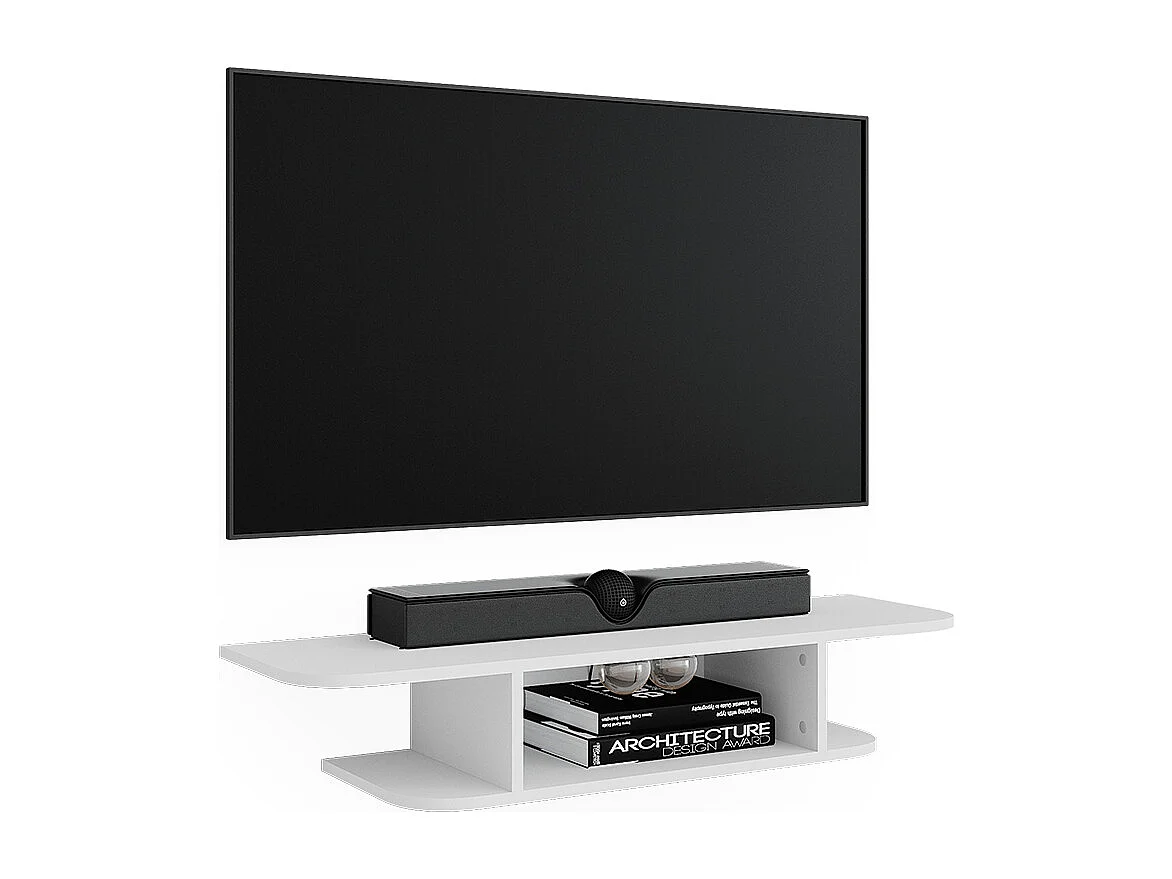 Meuble tv blanc 105x30x18.2 lorio