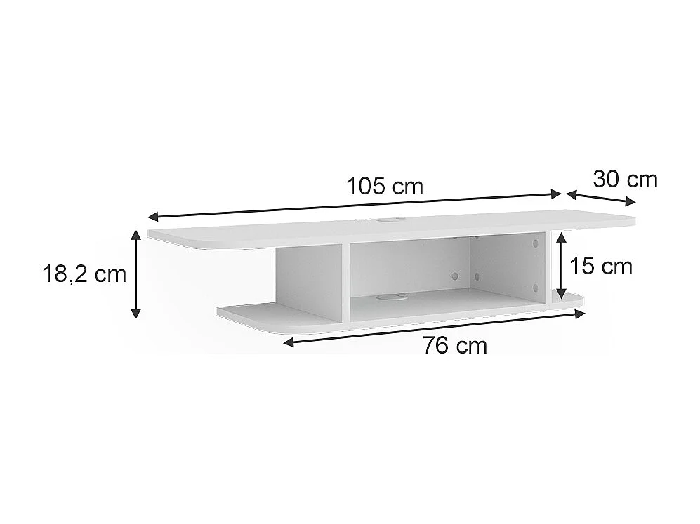 Lavt skab hvid 105x30x18.2 lorio