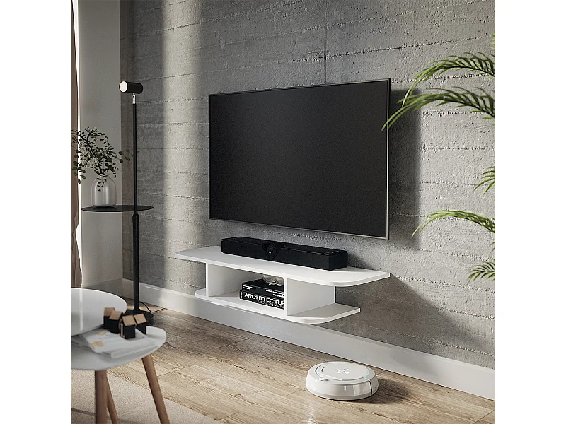 Meuble tv blanc 105x30x18.2 lorio