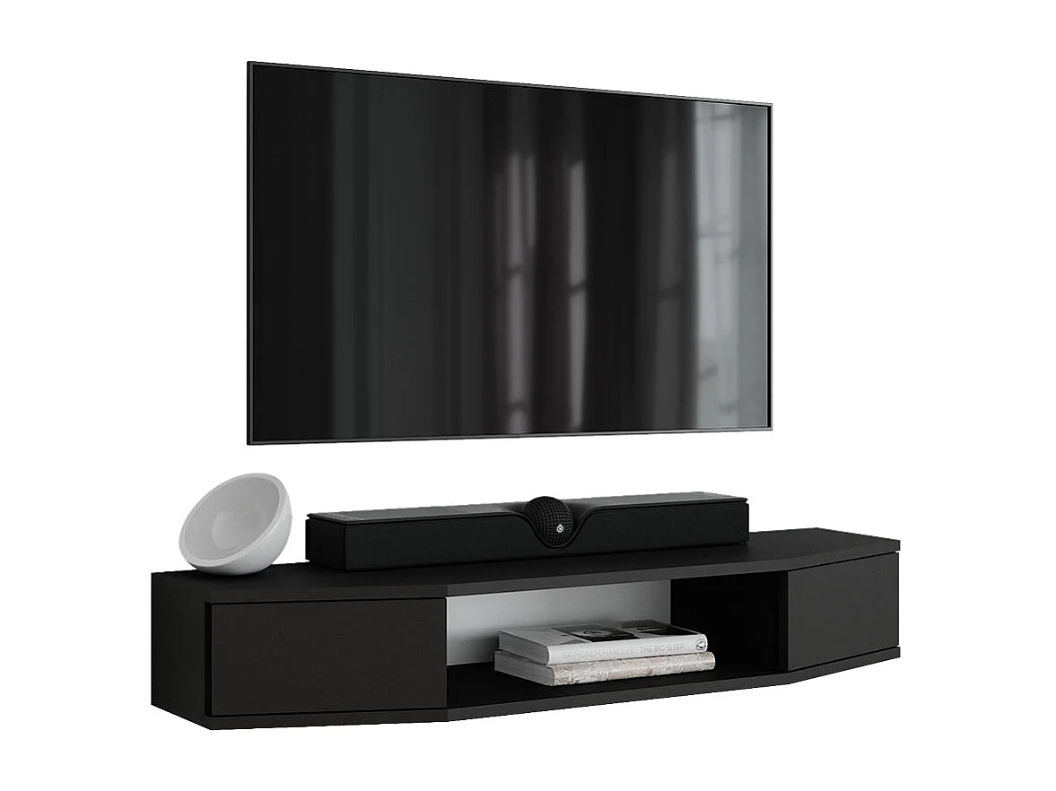 Meuble tv noir 110x30x17.4 walter