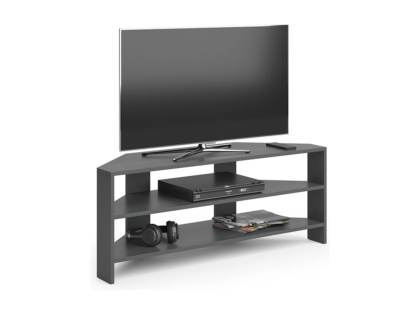 Meuble tv anthracite 114x36x45