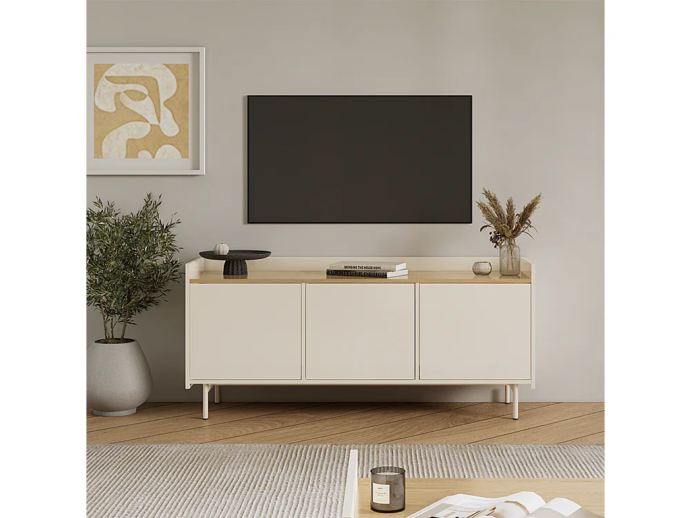 Lavt skab creme 140x40x63 velina