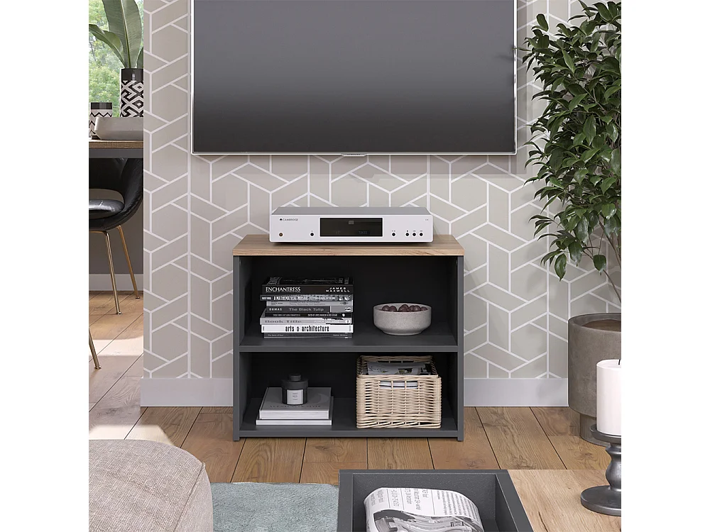 Meuble TV anthracite/sonoma 60x40x50 wido