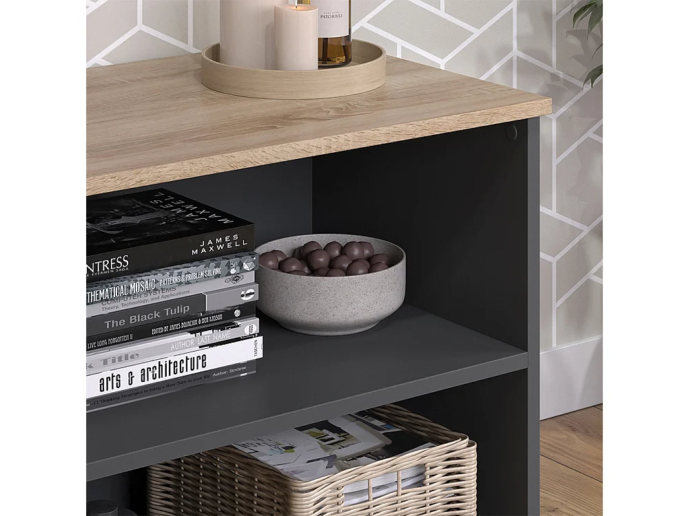 Meuble TV anthracite/sonoma 60x40x50 wido