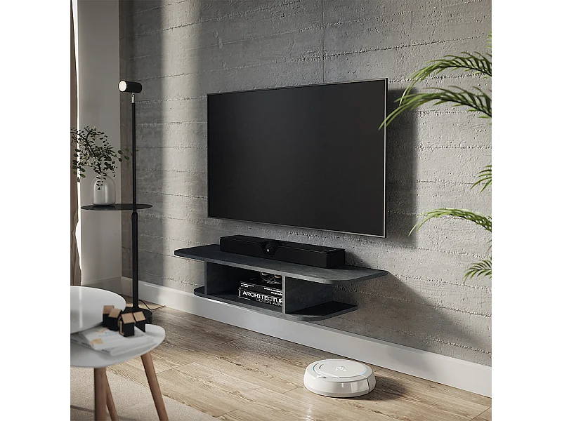 Meuble tv béton noir 105x30x18.2 lorio