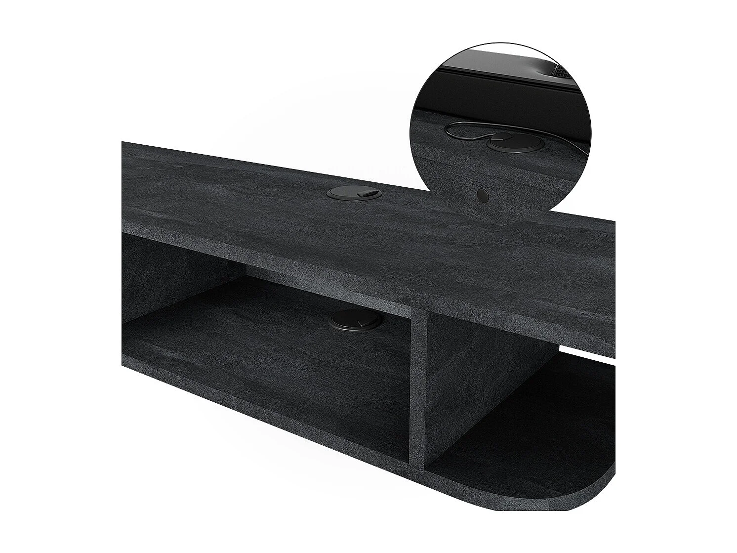 Meuble tv béton noir 105x30x18.2 lorio