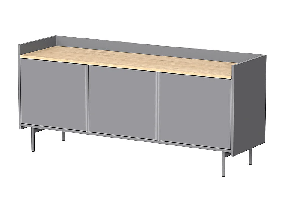 Lavt skab grå 140x40x63 velina