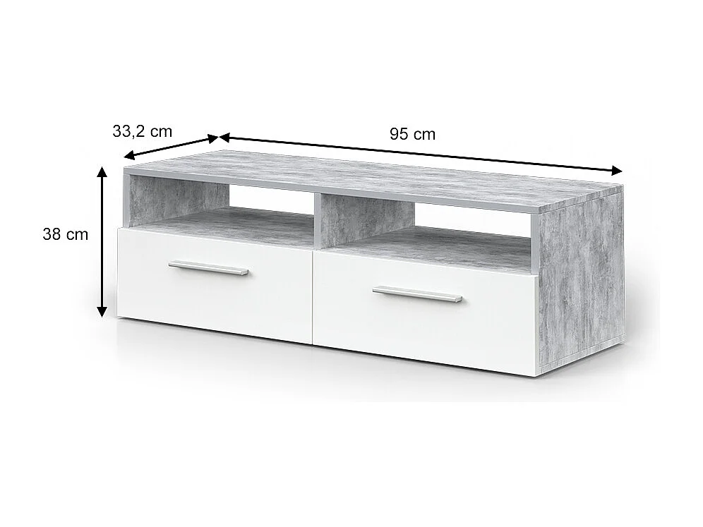 Meuble tv béton 190x33.2x38 diego