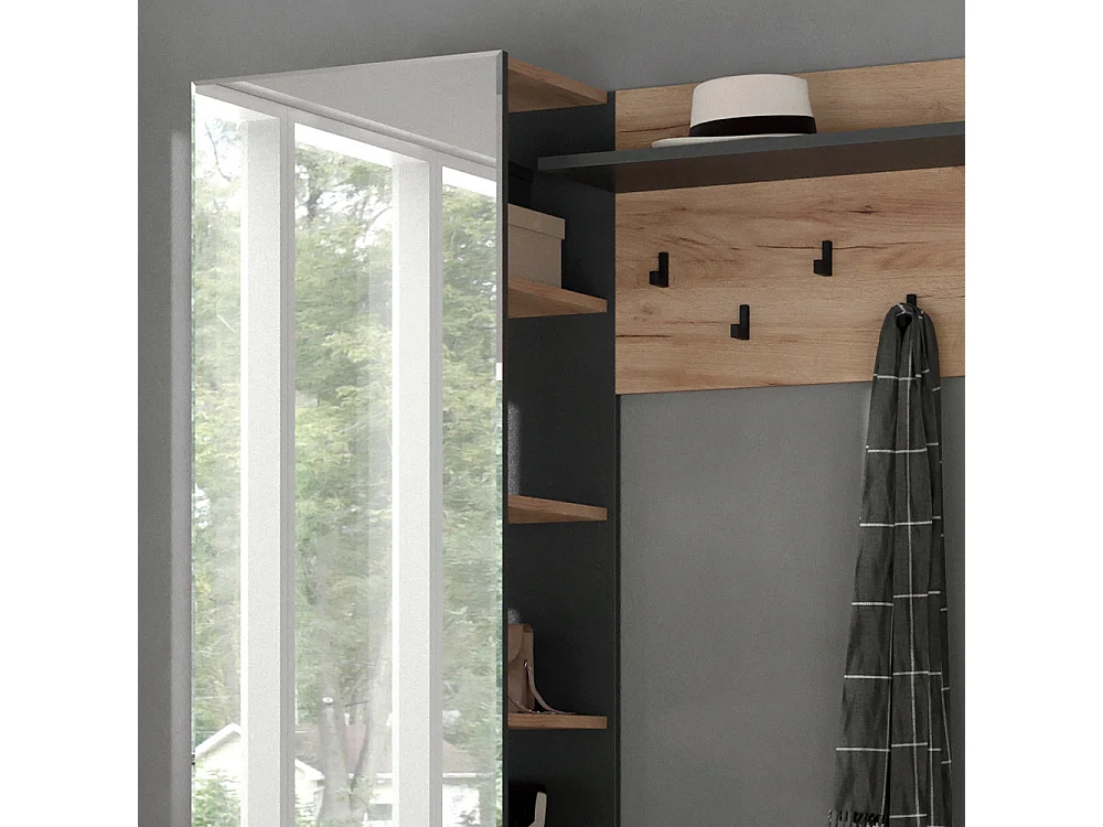 Perchero roble dorado 120x40x190 adeline