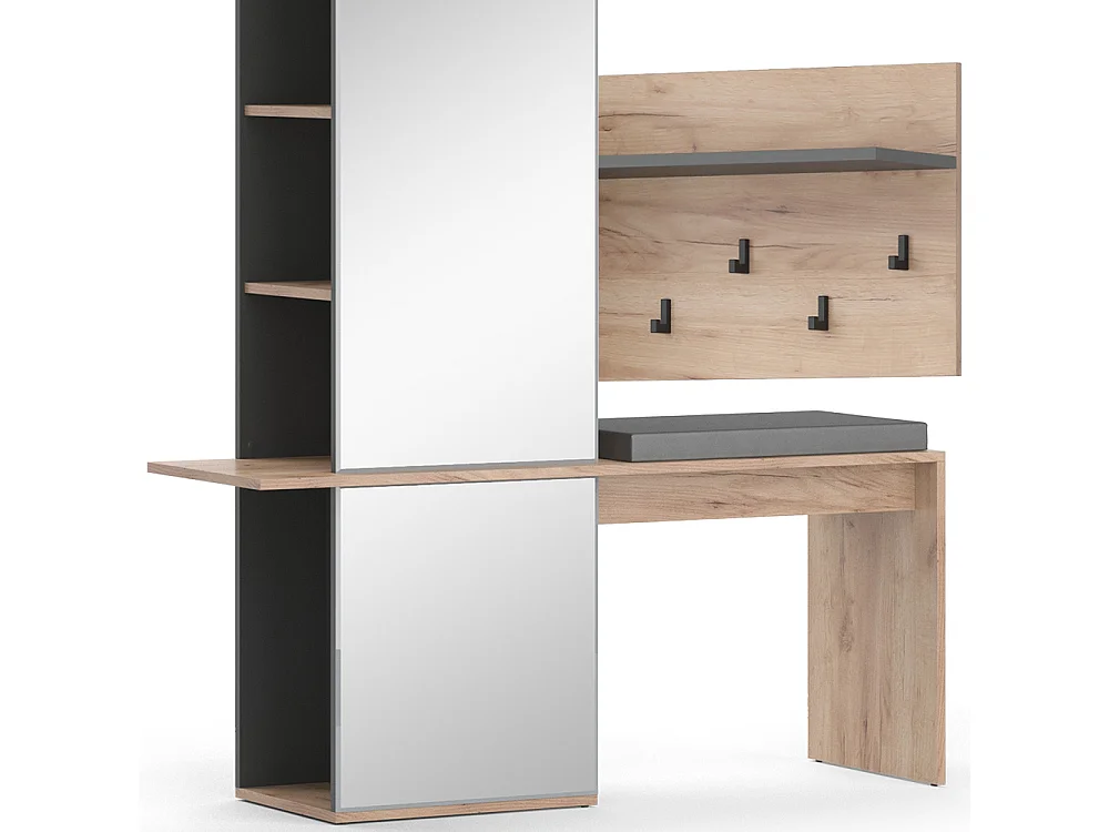 Garde-robe chêne de force doré 120x40x190 adeline