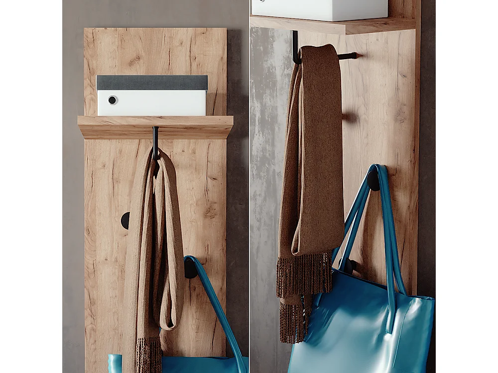 Wandgarderobe goldkraft eiche 36x21.6x135 siri