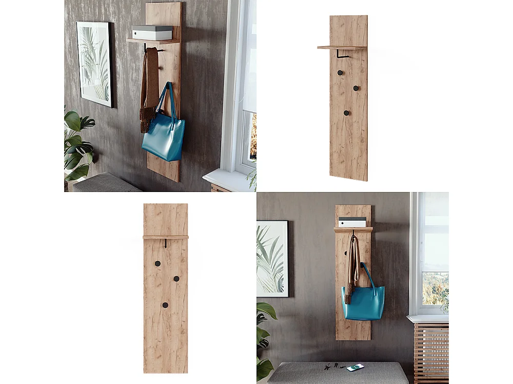 Wandgarderobe goldkraft eiche 36x21.6x135 siri