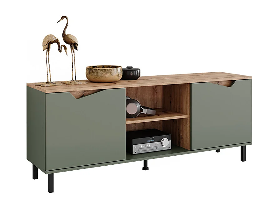 Meuble TV vert/artisan 150x38x60 marelle