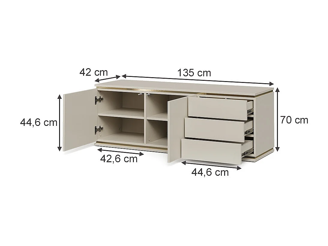 Lowboard cashmere 135x42x70 linette