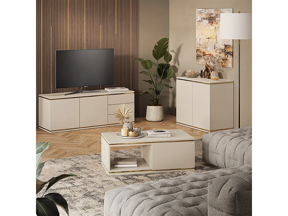 Meuble TV cachemire 135x42x70 linette