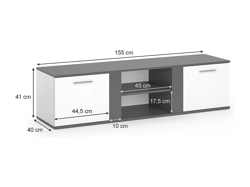 Lowboard anthrazit 155x40x41 novelli